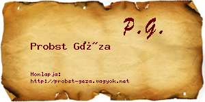 Probst Géza névjegykártya